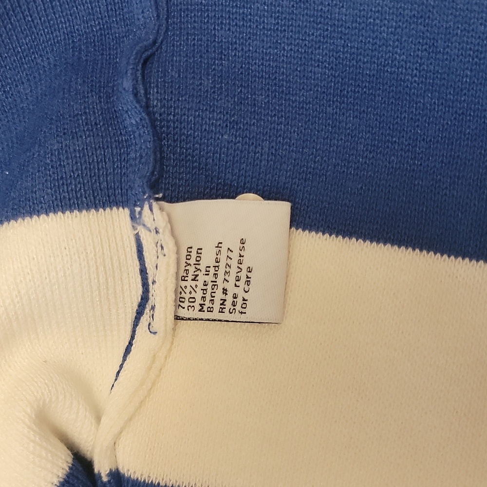 NINE WEST Blue/White striped Sleeveless Mock Neck Top, sz S NWT - Picture 6 of 10